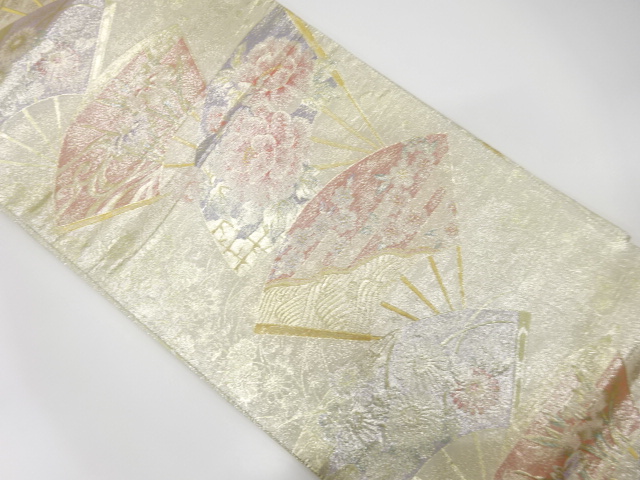 JAPANESE FUKURO OBI / SAGANISHIKI / WOVEN FOLDING FAN PATTERN